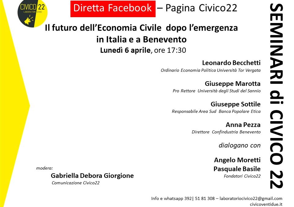 Il futuro dell’Economia Civile dopo l’emergenza in Italia e a Benevento